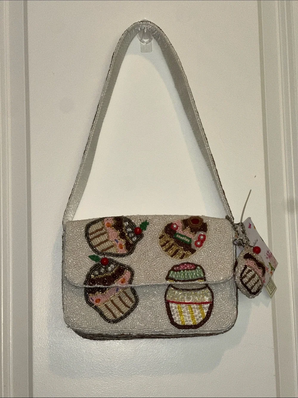 New Viral Made in India Beaded Cupcake Bag with Cupcake Charm